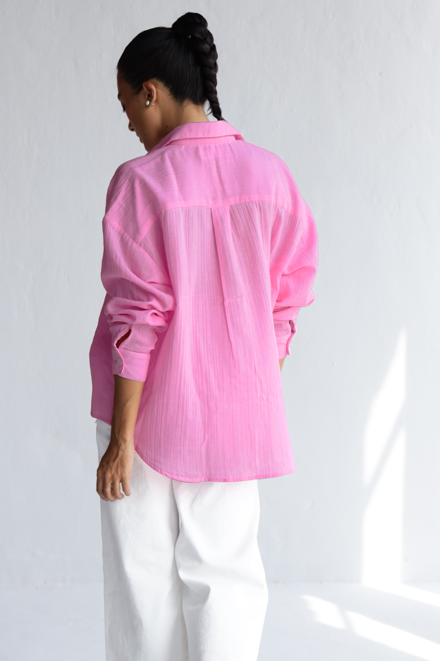 Andy Oversized Shirt-Blush Pink