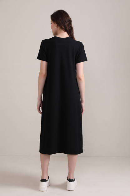 Luna A-Line Dress-Black