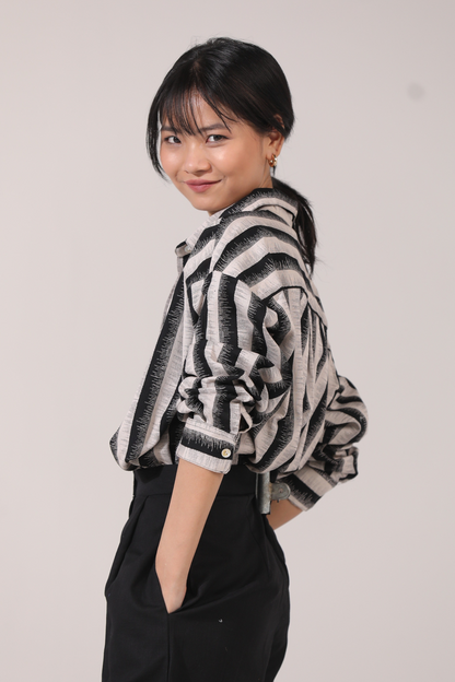 Black Stripe Oversized Shirt
