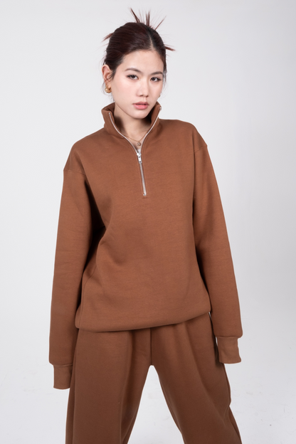 Zip-top Caramel Sweatshirt