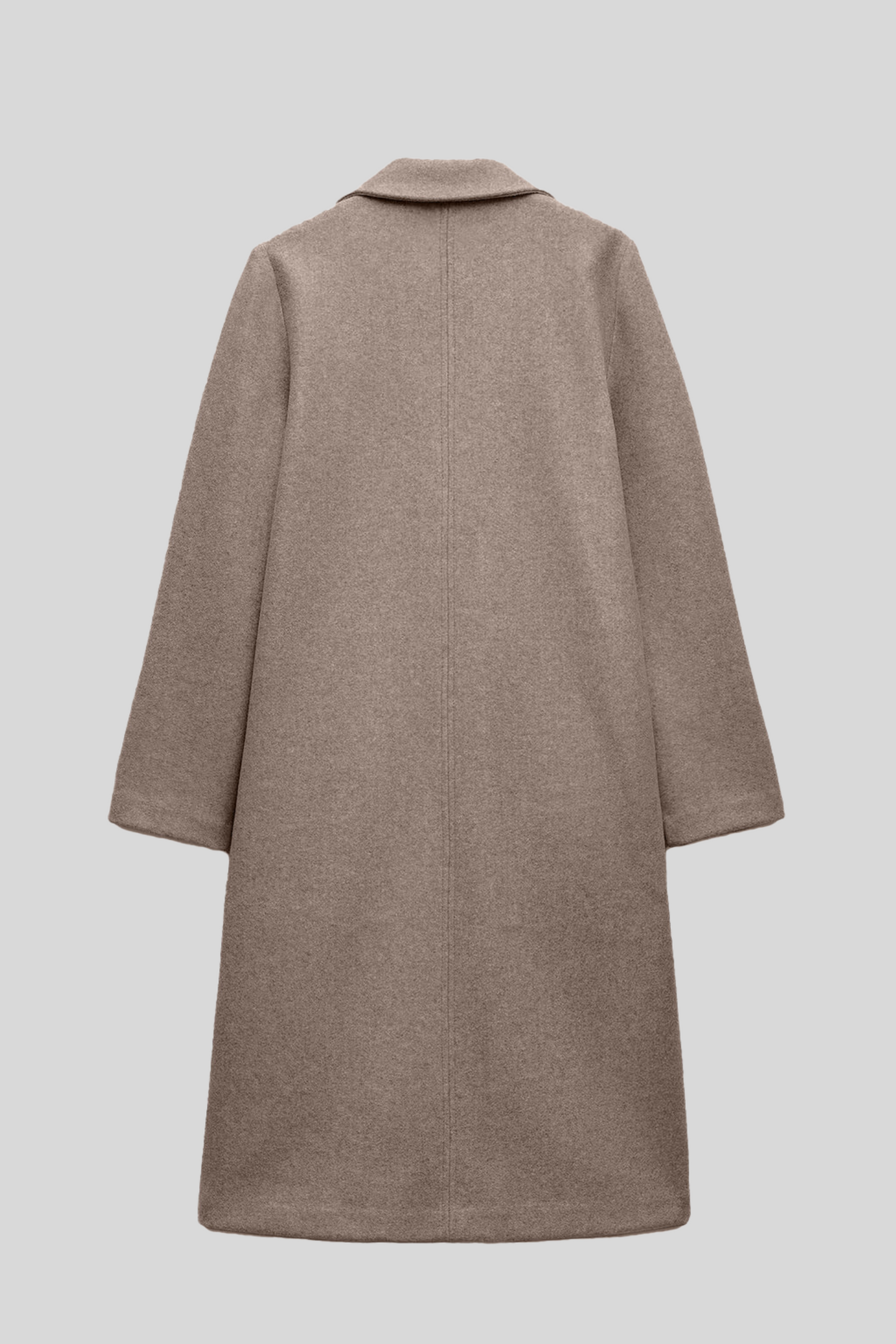 Taupe - Wool Blend Long Coat